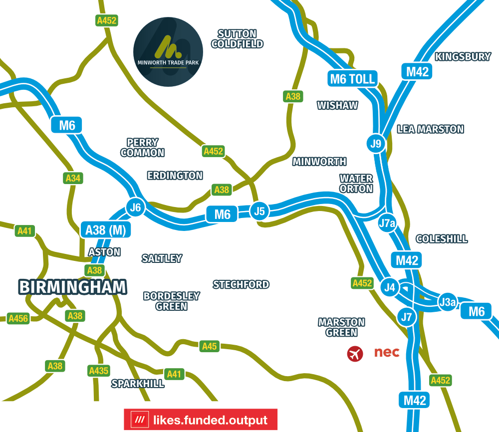 Minworth Trade Park Location Map